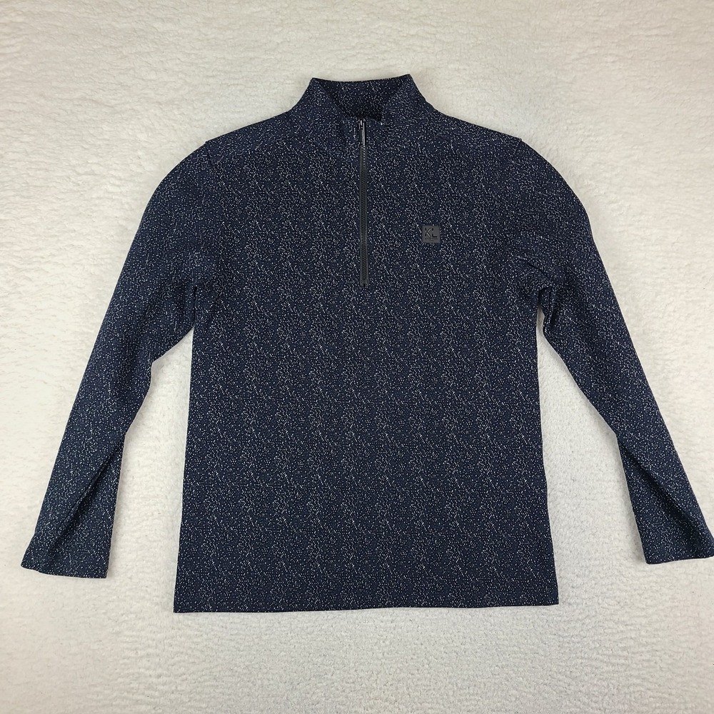 Karl Lagerfeld Sweater Mens‎ Small Blue Navy Quarter Zip Sweatshirt